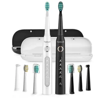 FairyWill FW-507 szónikus fogkefe fejkészlettel és tokkal (fekete és fehér)