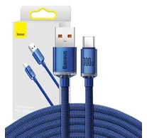 Baseus Crystal Shine USB-USB-C kábel, 100W, 2m (kék)