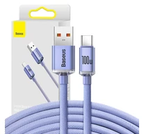 Baseus Crystal Shine USB USB-C kábel, 100W, 2m (lila)