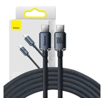 Baseus Crystal Shine USB-C-USB-C kábel, 100W, 2m (fekete)