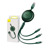 Baseus Bright Mirror 2, 3 az 1-ben Micro USB / Lightning / USB-C kábel, 3,5 A, 1,1 m (zöld)