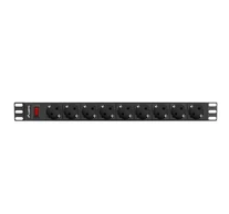 RACK POWER STRIP 19" PDU 1U 9X SHUKO - 3 m