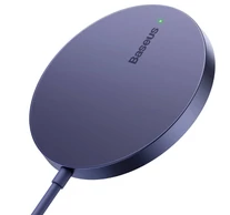 Baseus Simple Mini3 Mágneses (MagSafe), vezeték nélküli töltő, 15W (lila)