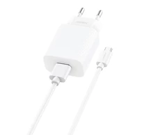 Foneng EU28 hálózati töltő, 1xUSB, QC 3.0 + Micro-USB kábel