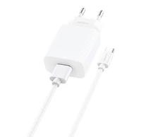 Foneng EU28 hálózati töltő, 1x USB, QC 3.0 + USB + USB-C kábel