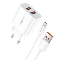 Foneng EU45 hálózati töltő, 2x USB + Micro-USB kábel