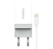 Foneng K210 hálózati töltő, 1xUSB + USB-Lightning kábel