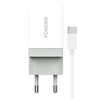Foneng K210 hálózati töltő, 1xUSB + USB-C kábel, 1m