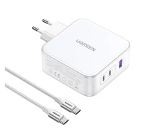 UGREEN Nexode 15339 hálózati töltő, 2xUSB-C, USB-A 3.0, PD3.0, QC4.0, GaN, 140W (fehér)