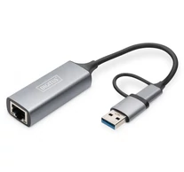 Digitus DN-3028 csatlakozó átlakító USB-C USB 3.1 RJ-45 Szürke