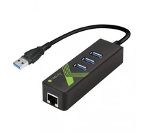 Techly IDATA USB-ETGIGA-3U2 USB 3.0 RJ45 Gigabit Hálózati Kártya/Adapter, 3x USB 3.2 Hub