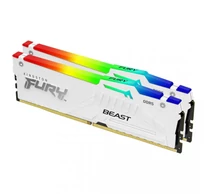 Kingston Technology FURY Beast 32GB 6400MT/s DDR5 CL32 DIMM (2 db-os készlet) Fehér RGB EXPO