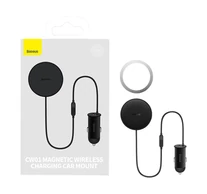 Baseus CW01 Mágneses autós telefontartó szellőzőrácsra autós töltővel, USB-C, 15W + 25W (fekete)