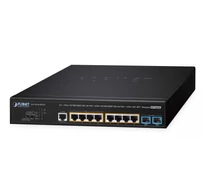 PLANET L2+ 4-Port 10/100/1000T 802.3bt PoE + 4-Port 10/100/1000T 802.3at PoE + 2-Port 10G SFP+ Managed AV Switch Vezérelt L2+ Ethernet-áramellátás (PoE) támogat