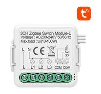 Smart Switch Module ZigBee Avatto N-LZWSM01-3 No Neutral TUYA