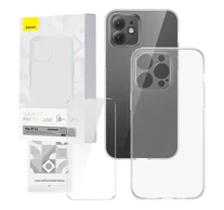 Baseus Corning átlátszó tok és edzett üvegfólia készlet, iPhone 12