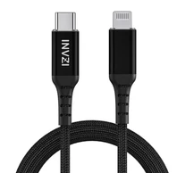 USB-C Lightning INVZI kábel, MFi, 2m (fekete)