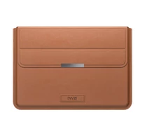 INVZI bőr tok / borító állvány funkcióval MacBook Pro/Air 13"/14" számára (barna)