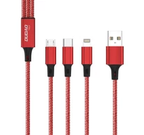 USB-kábel Dudao TGL2 3w1 USB-C / Lightning / micro USB 2.4A, 1m (czerwony)