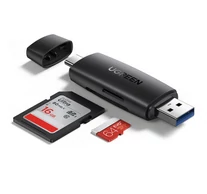 UGREEN CM304 USB + USB-C adapter SD + microSD kártyaolvasó (fekete)