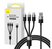 Baseus StarSpeed Gyorstöltő USB - M+L+C, 3.5A, 0,6m (fekete)