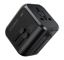 Choetech PD5008 utazó hálózati töltő, 3xUSB-A, 2xUSB-C, GaN, 35W, US/EU/UK/AU (fekete)