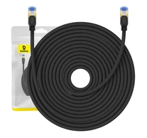 Baseus fonott hálózati kábel Cat.7, Ethernet RJ45, 10Gbps, 25m (fekete)