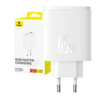 Baseus OS-Cube Pro hálózati töltő, 2xUSB-C + USB, 65W (fehér)