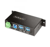 StarTech.com 5G4AINDRM-USB-A-HUB hálózati csatlakozó USB 3.2 Gen 1 (3.1 Gen 1) Type-B 5000 Mbit/s Fekete