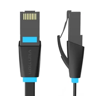 Flat Network Cable UTP CAT6 Vention IBJBI RJ45 Ethernet 1000Mbps 3m Black