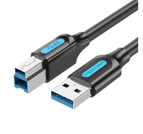 USB 3.0 A-B nyomtatókábel Vention COOBI 2A 3m fekete PVC