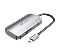 USB-C 3x USB3.0 dokkolóállomáshoz, SD, TF, PD 0.15m Vention TNHHHB, szürke