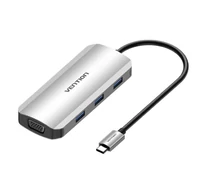 USB-C Docking Station to HDMI, VGA, 3x USB 3.0, PD 0.15m Vention TOIHB (gray)