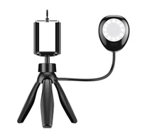 Phone holder/tripod APEXEL APL-JJ21FL with LED light (black)
