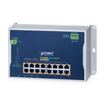 PLANET WGS-5215-16UP4X hálózati kapcsoló Vezérelt L2/L2+ Gigabit Ethernet (10/100/1000) Ethernet-áramellátás (PoE) támogatása Asztali/falra szerelhető Szürke, K