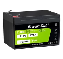 Green Cell LFPGC12V12AH CUBE Akkumulátor LiFePO4 12Ah 12.8V 153.6Wh Lítium-vas-foszfát hoz Kerekesszékhez, Játékhoz, Robogóhoz