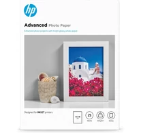 HP Advanced Photo Paper, Glossy, 250 g/m2, 13 x 18 cm (127 x 178 mm), 25 sheets