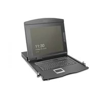 Moduláris KVM konzol 19'' HD TFT, 1 VGA port, érintőpad, UK billentyűzet, fekete