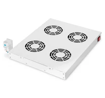DIGITUS 19'' varioFLEX szekrényhez készült szellőzőpanel, 4 x ventilátor, termosztát, szürke (RAL 7035)