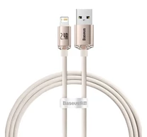 USB és iP kábel Baseus Crystal Shine, 2.4A, 1.2m (rózsaszín)