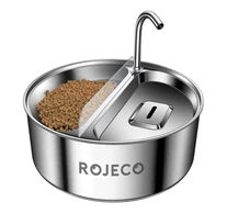 Rojeco 3.2 literes 2 az 1-ben rozsdamentes acél szökőkút és etető