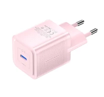 Fali töltő, Vention, FEPP0-EU, USB-C, 20W, GaN (rózsaszín)