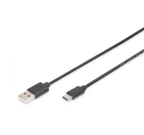 Digitus AK-300154-010-S USB kábel USB 2.0 1 M 2 x USB A USB C 0,48 Gbit/s Fekete
