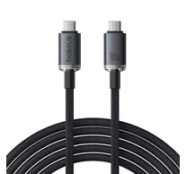 Gyorstöltő kábel Baseus Crystal Shine USB-C USB-C 100W, 1,5m, 20Gb (fekete)