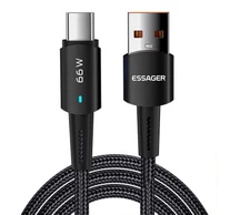 USB to USB-C cable, Essager, EXCT-CGA01, 66W, 2m (black)