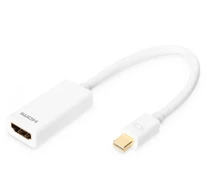 Digitus DB-340404-001-W video átalakító kábel 0,15 M Mini DisplayPort HDMI A-típus (Standard) Fehér