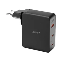 Aukey PA-B7O 1xUSB-A, 2xUSB-C, 140W GaN fali töltő (fekete)