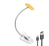 Wireless lamp Glocusent ET-Head GLCSNTA1806 clip-on book light, USB-C 650mAh timer White