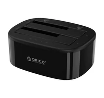Orico dokkolóállomás 2,5" / 3,5" HDD / SSD, 5Gbps, USB-C-ről USB-C/A-ra, klónozási funkcióval (fekete)