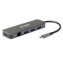 D-Link DUB-2334 dokkoló állomás és port replikátor Vezetékes USB C-típus Szürke